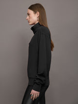 Half Zip Fleece Top - Black