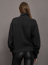 Half Zip Fleece Top - Black