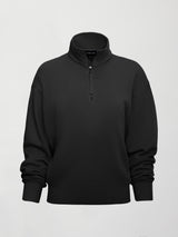 Half Zip Fleece Top - Black