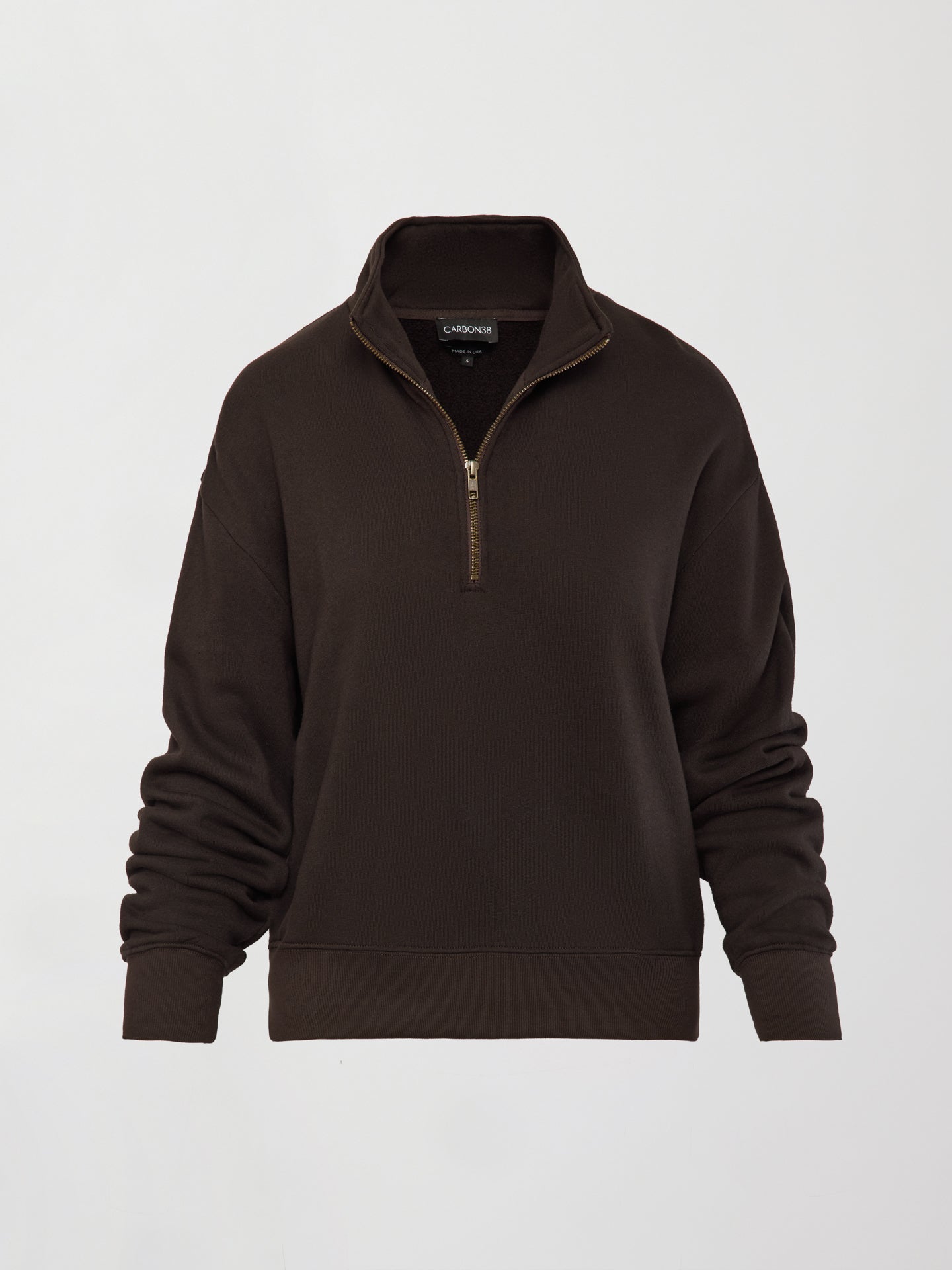 Half Zip Sweatshirt in French Terry - Chocolate Torte – Carbon38