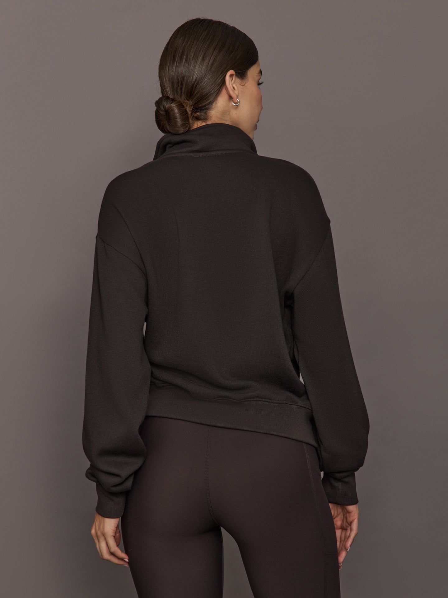 Half Zip Sweatshirt in French Terry - Chocolate Torte – Carbon38