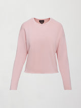 Flat lay of women’s lotus French Terry crew neck sweatshirt.