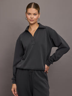 Logo Sweatshirt in Modal Luxe - Faded Black