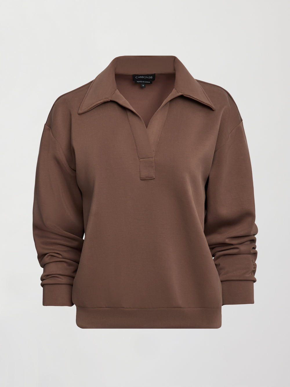 Sueded Fleece Logo Sweatshirt - Toffee