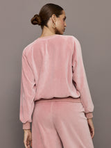 Raglan Pullover in Velour - Blush