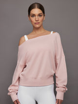 Off Shoulder Sweatshirt in French Terry - Lotus