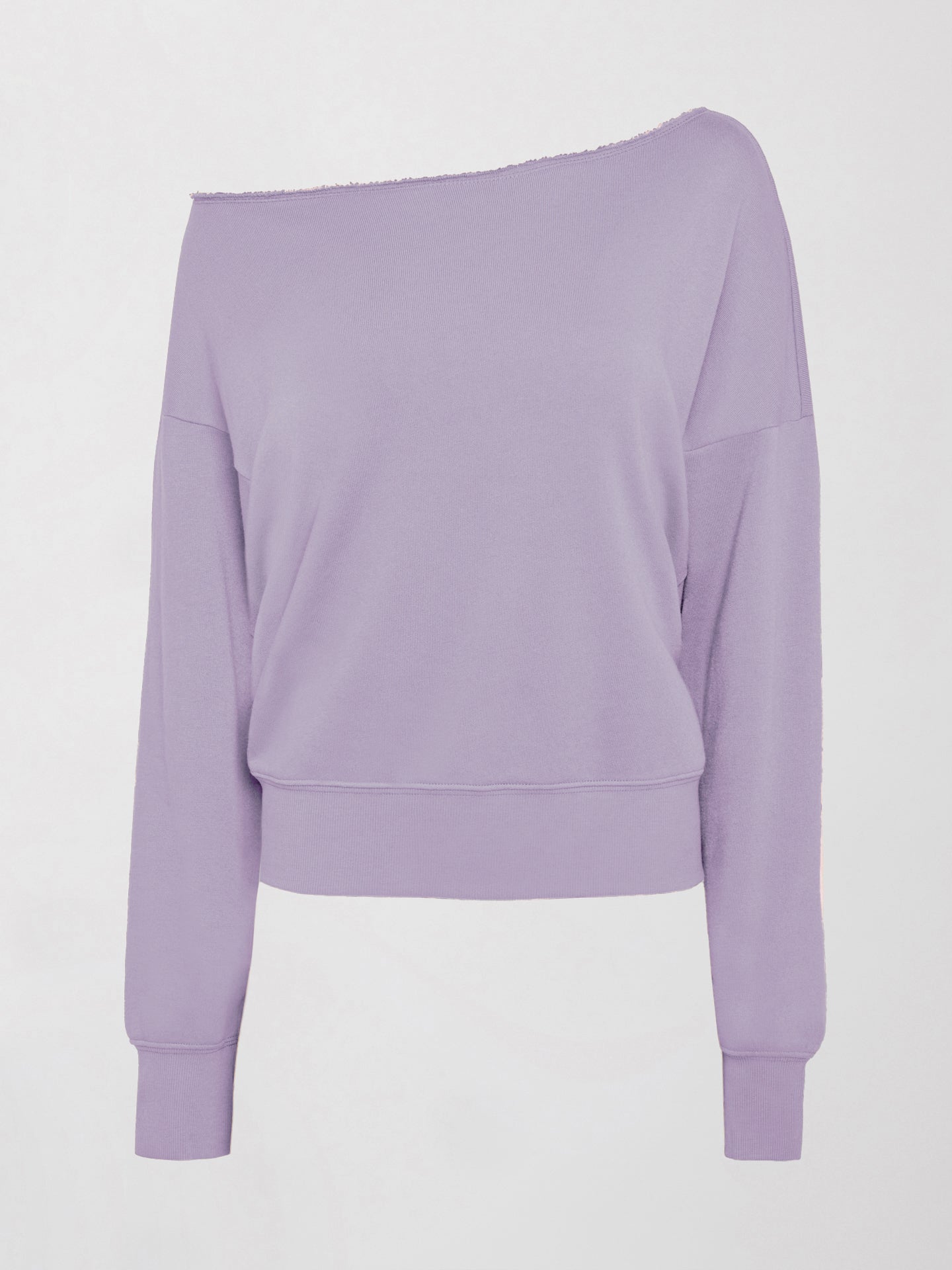 Off Shoulder Sweatshirt in French Terry - Lavender Grey – Carbon38
