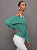 Off Shoulder Sweatshirt in French Terry - Slushy