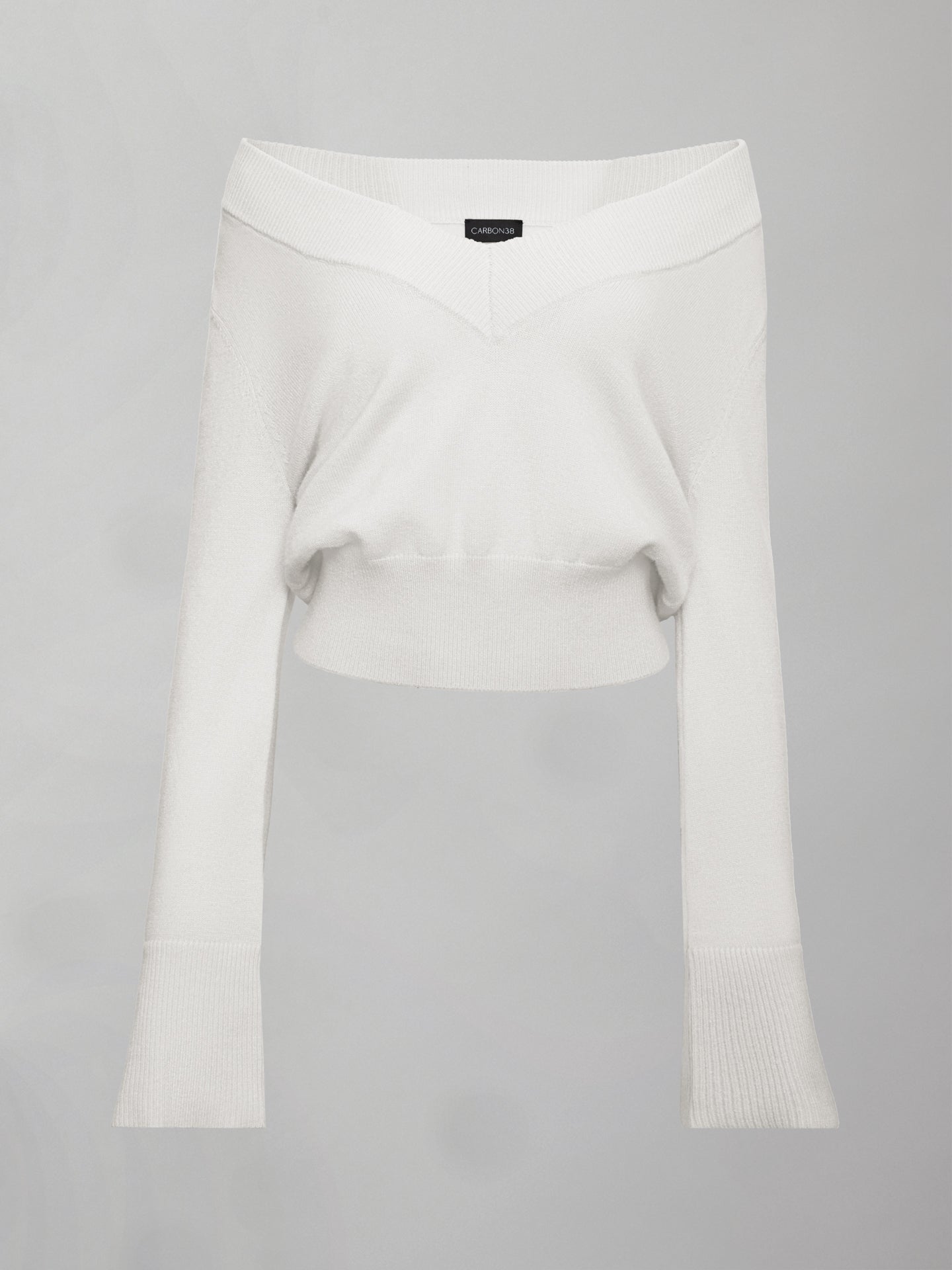 Bell Sleeve Off Shoulder Sweater - Cloud Dancer – Carbon38