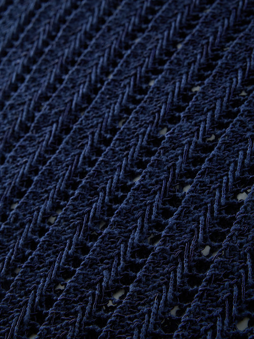 Open Knit Sweater - Navy