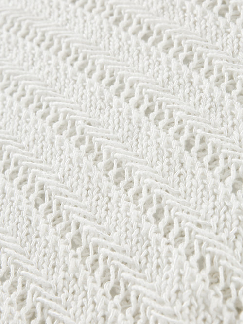 Open Knit Sweater - White