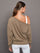 Off Shoulder Sweatshirt in French Terry - Caribou