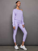 Off Shoulder Sweatshirt in French Terry - Sweet Lavender