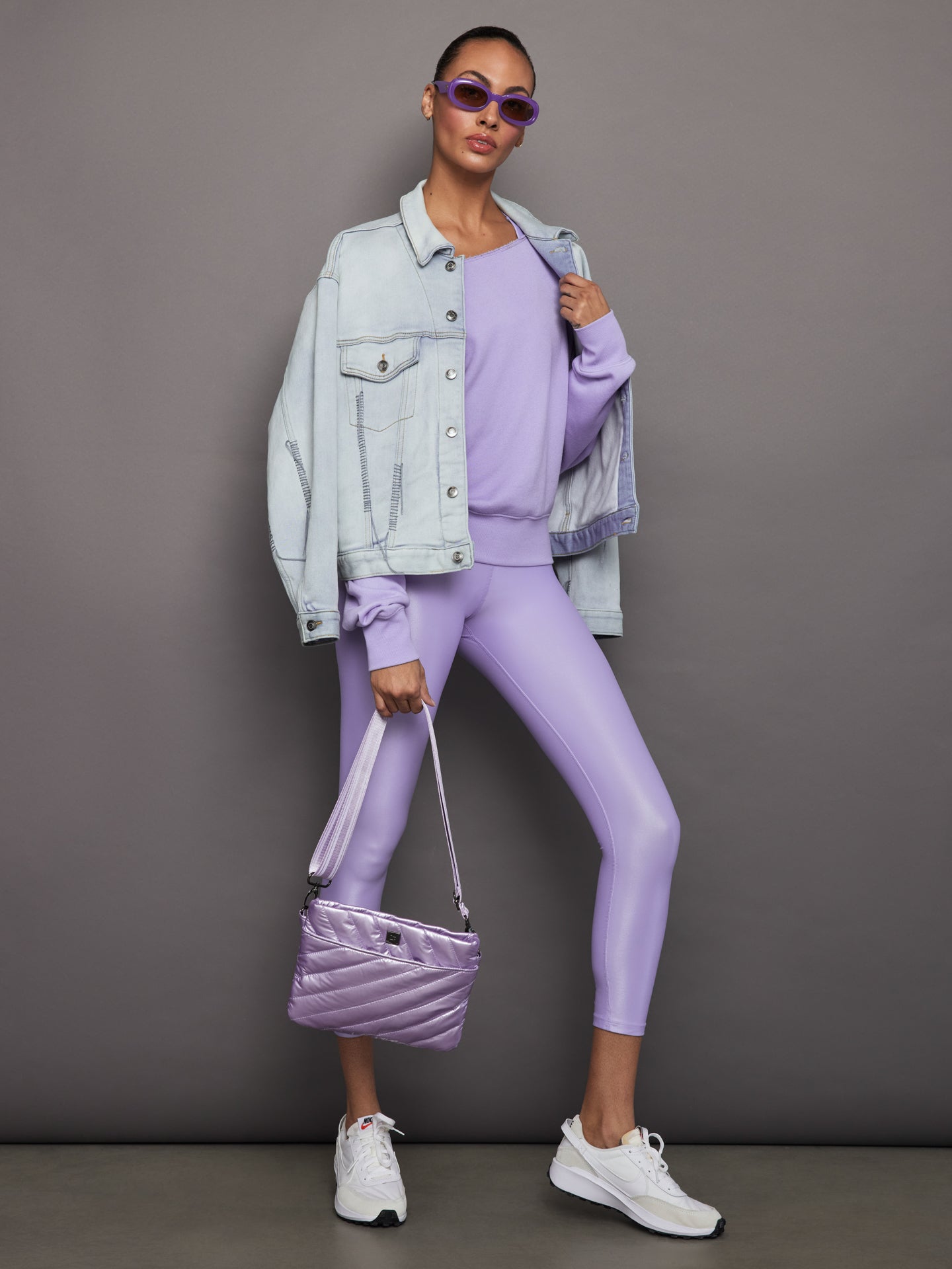 Off Shoulder Sweatshirt in French Terry - Sweet Lavender – Carbon38