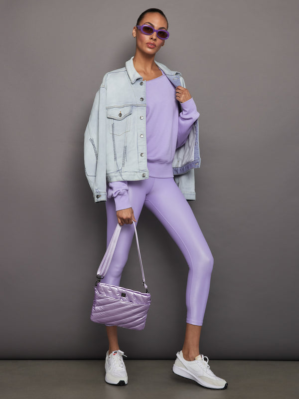 Off Shoulder Sweatshirt in French Terry - Sweet Lavender