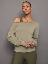 Off Shoulder Sweatshirt in French Terry - Silversage