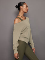 Off Shoulder Sweatshirt in French Terry - Silversage