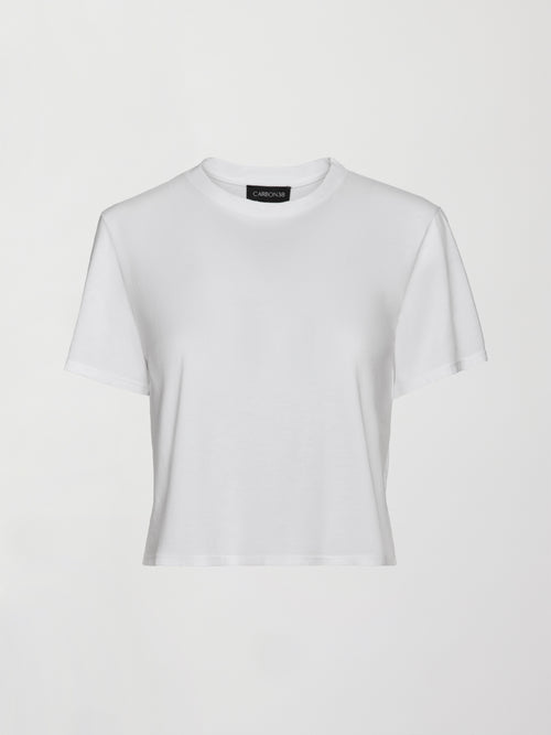 Boxy Crop Tee - White