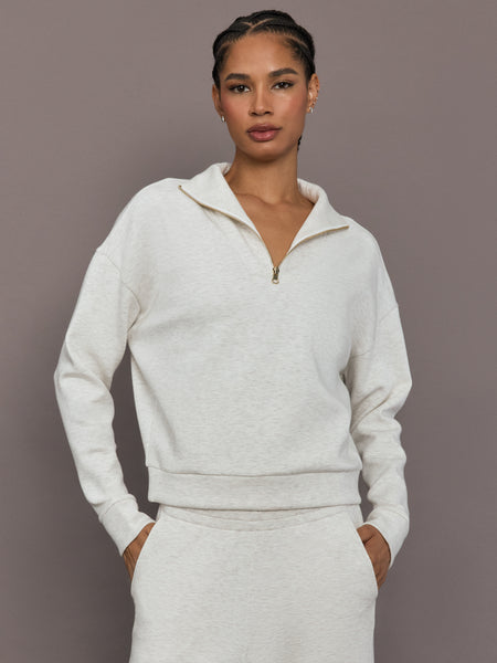 Half Zip Pullover in Interlock - Moonbeam – Carbon38