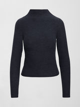 A mock neck long sleeve athletic top with extremely soft texture. 