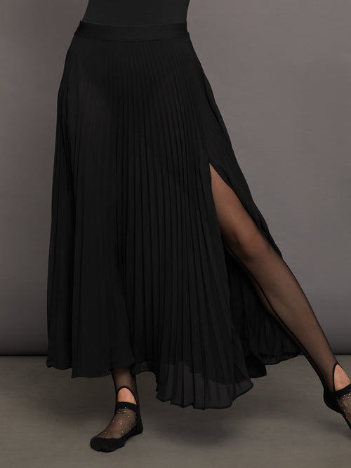 Mesh Pleated Skirt - Black