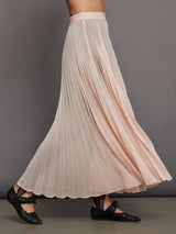 Mesh Pleated Skirt - Rose Cloud