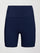 Flat lay of navy high-rise biker short with 6" inseam.