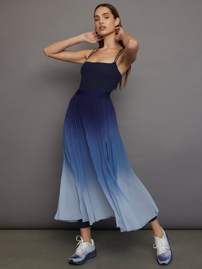 Ombre Pleated Skirt - Navy Ombre