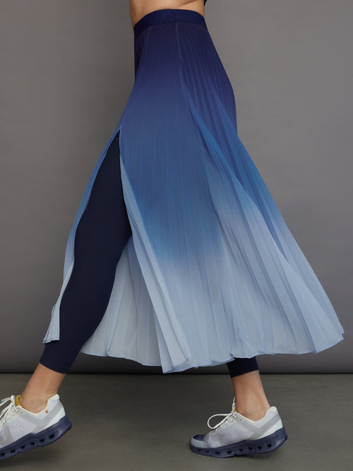 Ombre Pleated Skirt - Navy Ombre
