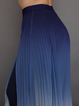 Ombre Pleated Skirt - Navy Ombre