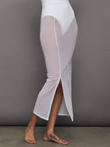 Mesh Column Skirt - White