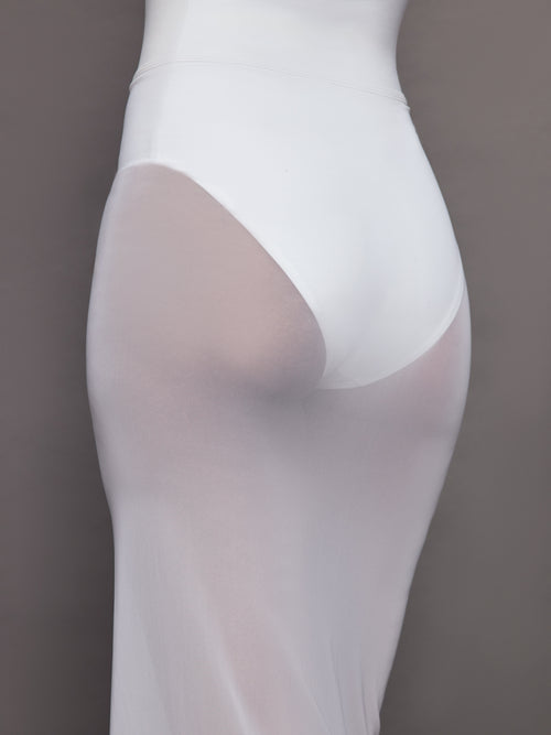 Mesh Column Skirt - White
