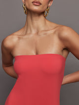 Strapless Dress in Melt - Tomato