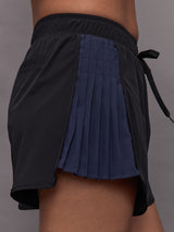 Pleated Running Short - Black