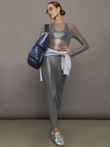 Silver Mesh Skirt - Grey Mesh