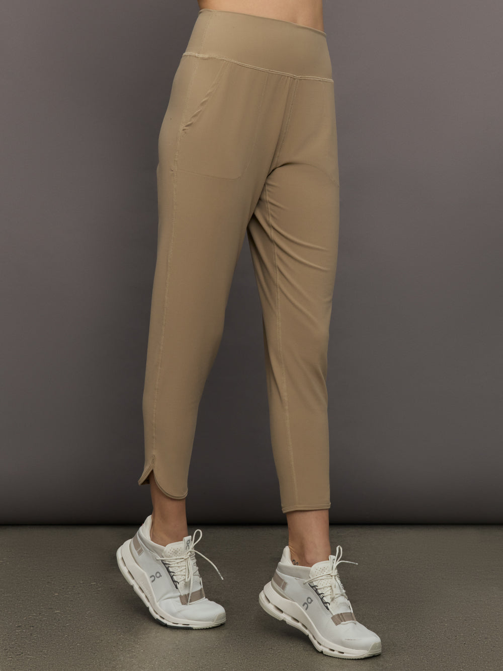 Model wears Jogger in Melt Chinchilla, featuring a relaxed fit and a high waist.