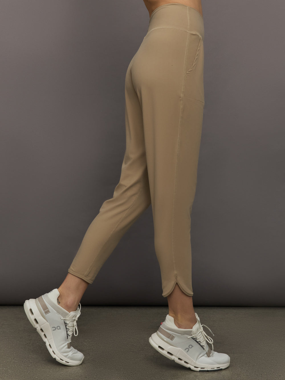 Model wears Jogger in Melt Chinchilla, featuring a relaxed fit and a high waist.