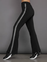 SHOW OUT RHINESTONE FLARE PANT in black silver