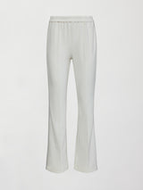 Rhinestone Fleece Flare Pant - White w/ Silver Rhinestones