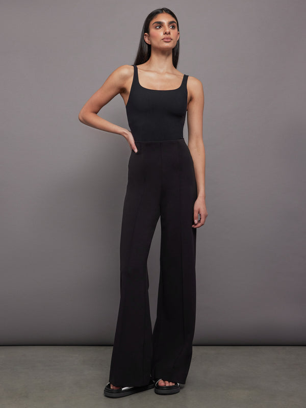 Button Zip Up Premium Scuba High Waist Pants