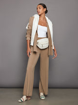 High Waisted Scuba Pant - Beige