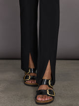 Split Leg Pant in Scuba - Black