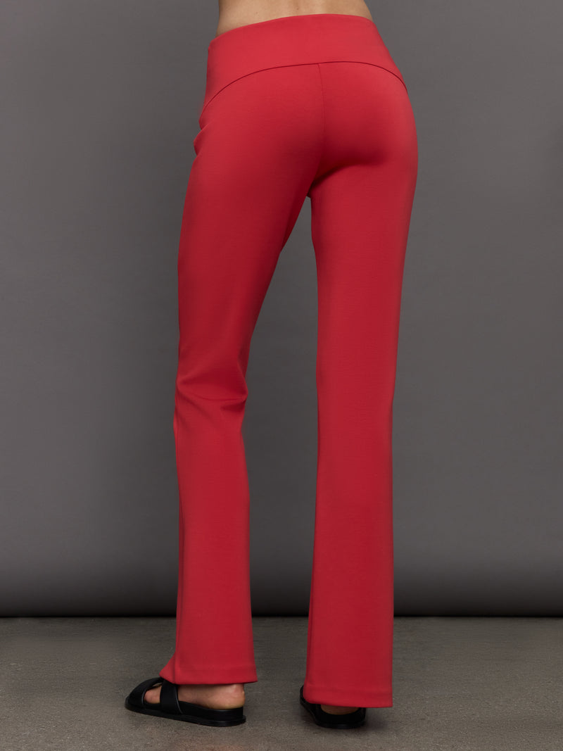 Split Leg Pant in Scuba - Tomato