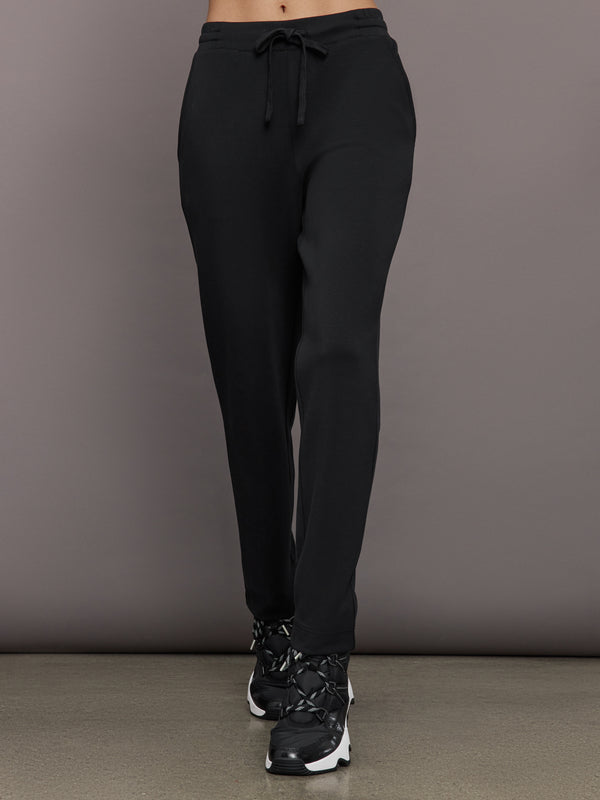 Tapered Leg Jogger in Interlock - Black