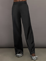 Satin Straight Leg Pant - Black