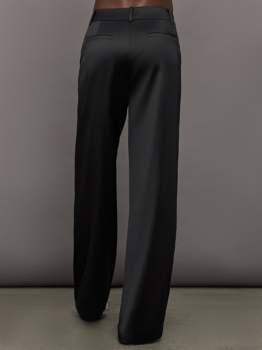 Satin Straight Leg Pant - Black