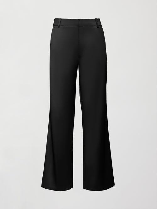 Satin Straight Leg Pant - Black