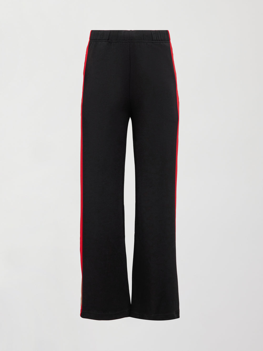 Wide Leg Track Pant in Scuba - Black