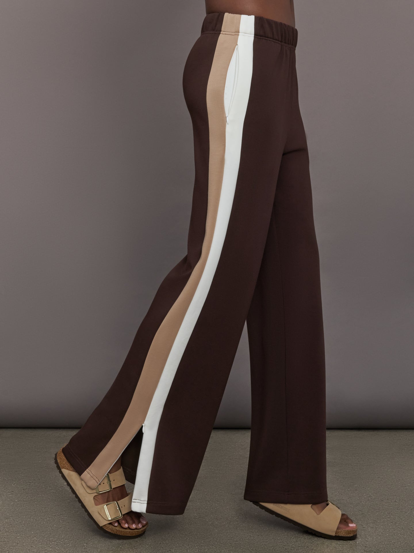 Wide Leg Track Pant in Scuba - Chocolate Torte – Carbon38