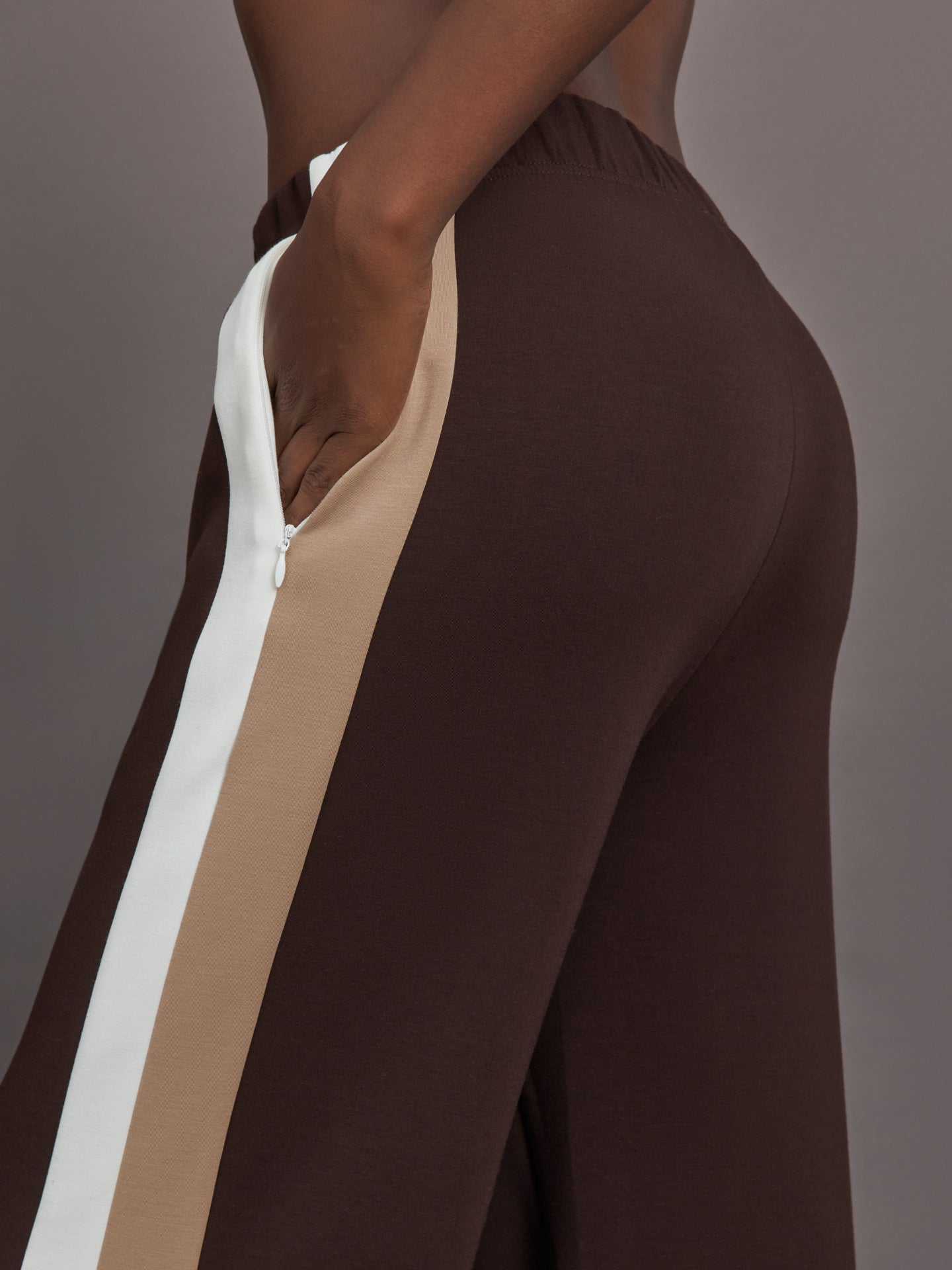 Wide Leg Track Pant in Scuba - Chocolate Torte – Carbon38